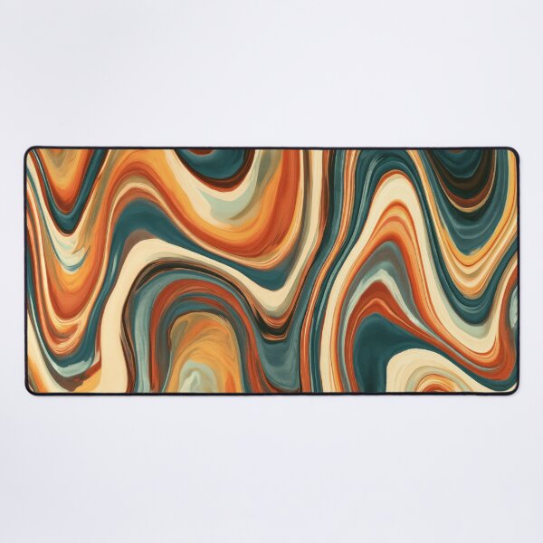 Item preview, Deep Teal, Burnt Orange & Cream Retro Marble Waves designed and sold by AlfiB.