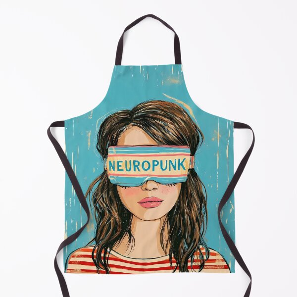 Item preview, Neuropunk Girl Blindfolded Retro Aesthetic Art designed and sold by Lunat1kk.