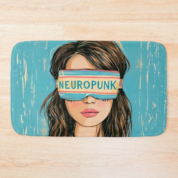 Item preview, Neuropunk Girl Blindfolded Retro Aesthetic Art designed and sold by Lunat1kk.