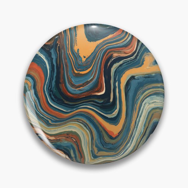 Item preview, Midnight Blue, Ochre & Rust Psychedelic Marble designed and sold by AlfiB.