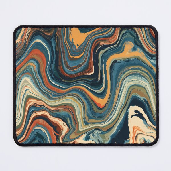 Item preview, Midnight Blue, Ochre & Rust Psychedelic Marble designed and sold by AlfiB.
