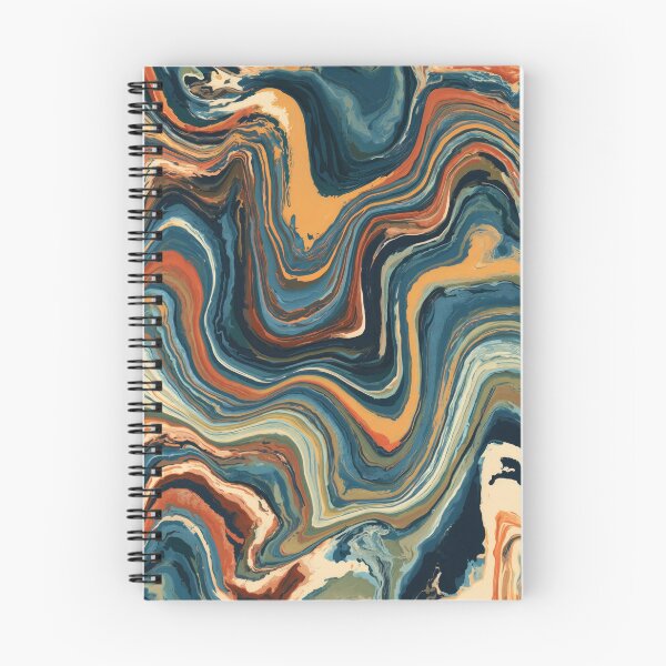 Item preview, Midnight Blue, Ochre & Rust Psychedelic Marble designed and sold by AlfiB.