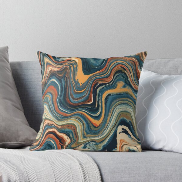 Item preview, Midnight Blue, Ochre & Rust Psychedelic Marble designed and sold by AlfiB.