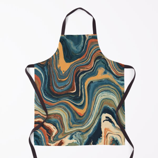 Item preview, Midnight Blue, Ochre & Rust Psychedelic Marble designed and sold by AlfiB.