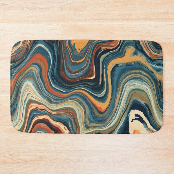 Item preview, Midnight Blue, Ochre & Rust Psychedelic Marble designed and sold by AlfiB.
