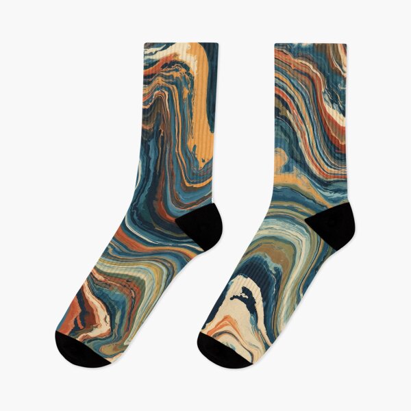 Item preview, Midnight Blue, Ochre & Rust Psychedelic Marble designed and sold by AlfiB.