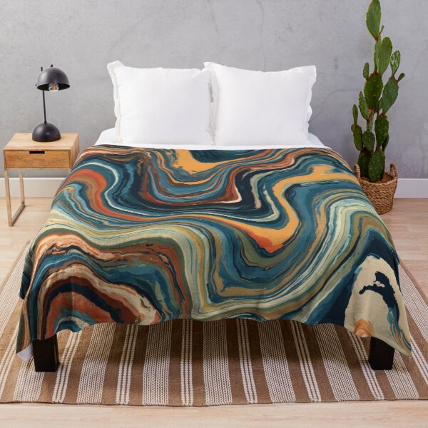 Item preview, Midnight Blue, Ochre & Rust Psychedelic Marble designed and sold by AlfiB.