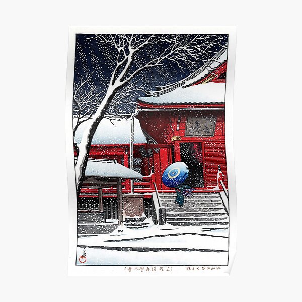 Kawase Hasui Art Print "Snow at Ueno Kiyomizudo" 1929 Poster