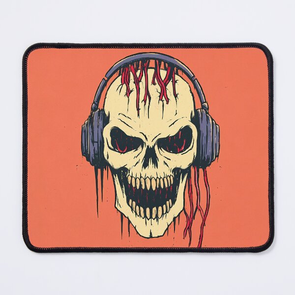 Item preview, Horror Skull Wearing Headphones Dark Metal Art designed and sold by Lunat1kk.
