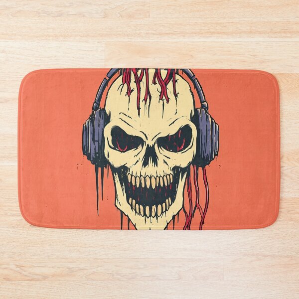 Item preview, Horror Skull Wearing Headphones Dark Metal Art designed and sold by Lunat1kk.