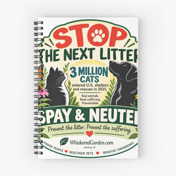 Item preview, Stop the Next Litter | Spay & Neuter Pets designed and sold by Whiskered Garden Studio.