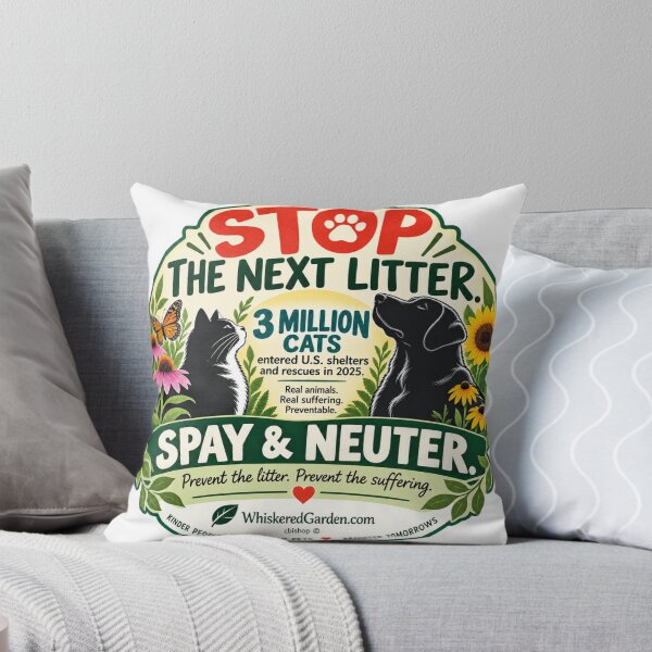 Item preview, Stop the Next Litter | Spay & Neuter Pets designed and sold by Whiskered Garden Studio.