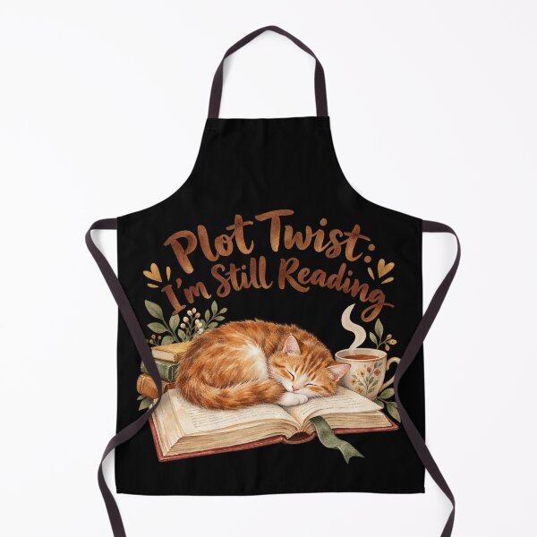 Item preview, Plot Twist I'm Still Reading Cat Watercolor designed and sold by Ela-graphicwiz.