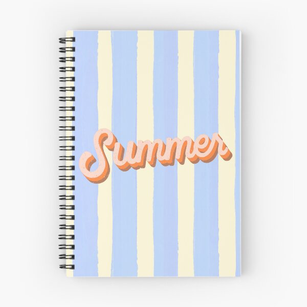Item preview, Retro Summer Typography: Pastel Blue and Yellow Vertical Stripes Aesthetic designed and sold by Kat Designs Store.