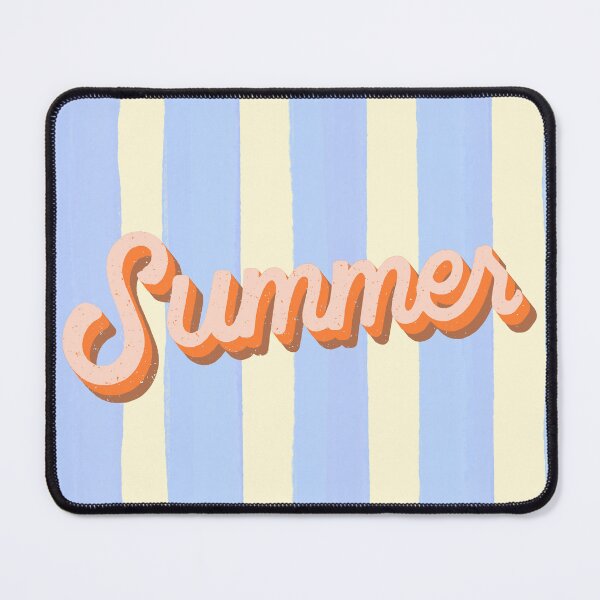 Item preview, Retro Summer Typography: Pastel Blue and Yellow Vertical Stripes Aesthetic designed and sold by Kat Designs Store.