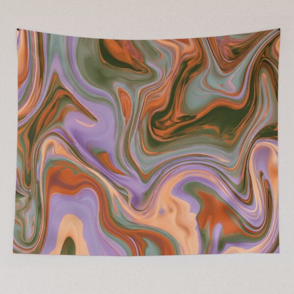 Item preview, Lavender, Olive & Burnt Orange Dreamy Marble Swirl designed and sold by AlfiB.
