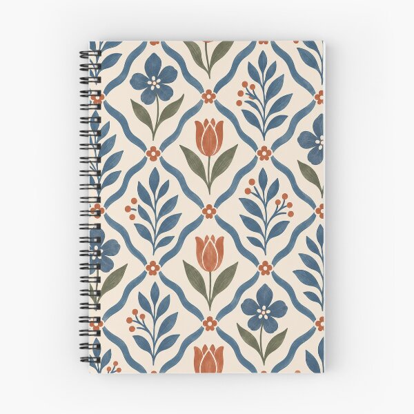 Item preview, Mid Century Botanical Trellis Floral Pattern designed and sold by Glottopia.