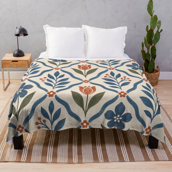 Item preview, Mid Century Botanical Trellis Floral Pattern designed and sold by Glottopia.