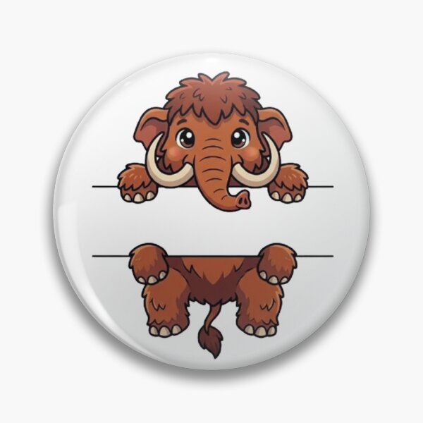 Item preview, Cute Peeking Mammoth Name Frame Split Monogram designed and sold by PetalsPaws.