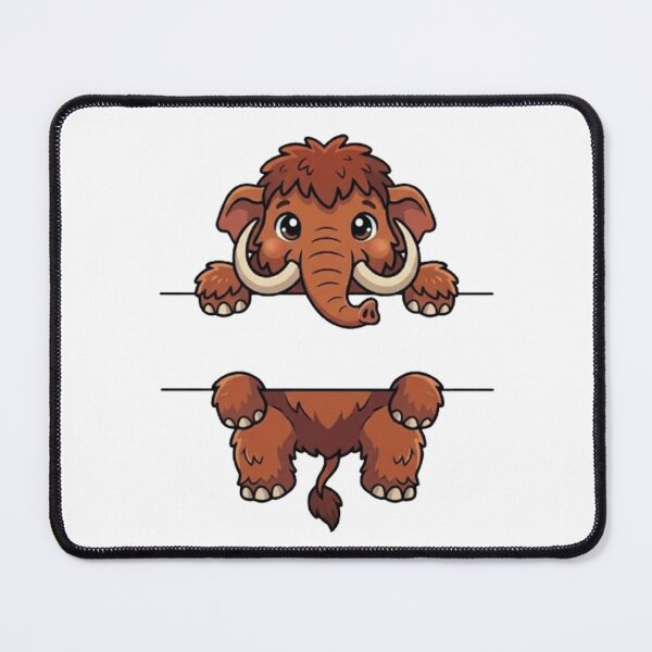 Item preview, Cute Peeking Mammoth Name Frame Split Monogram designed and sold by PetalsPaws.