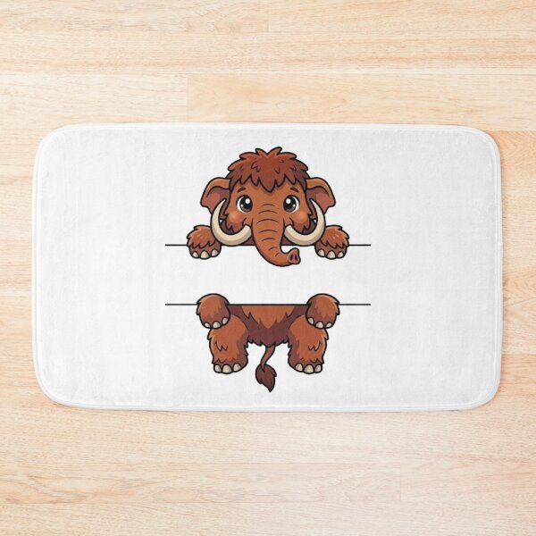 Item preview, Cute Peeking Mammoth Name Frame Split Monogram designed and sold by PetalsPaws.
