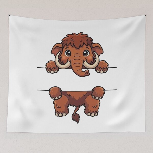 Item preview, Cute Peeking Mammoth Name Frame Split Monogram designed and sold by PetalsPaws.