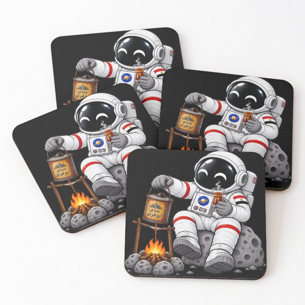Item preview, Funny Egyptian Astronaut Brewing Tea on the Moon Sticker designed and sold by Altospecial.