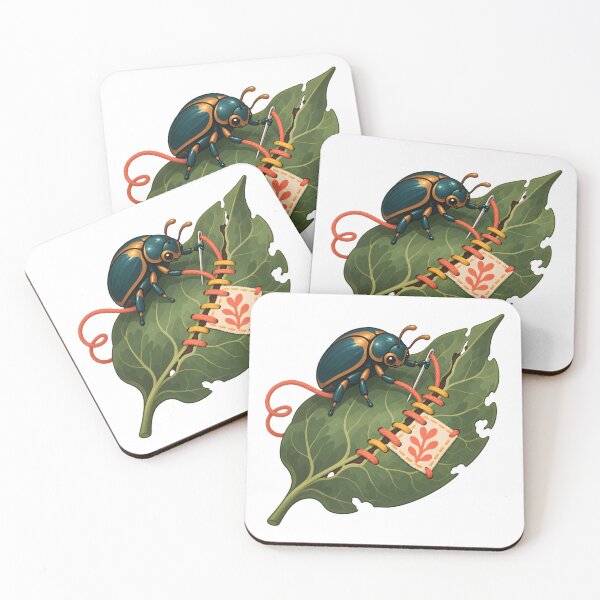 Item preview, Beetle Repairing a Torn Leaf designed and sold by Philippa Shop.