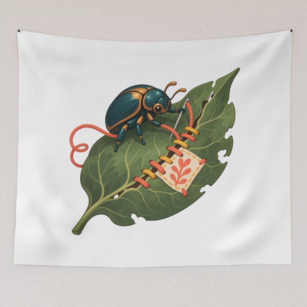 Item preview, Beetle Repairing a Torn Leaf designed and sold by Philippa Shop.