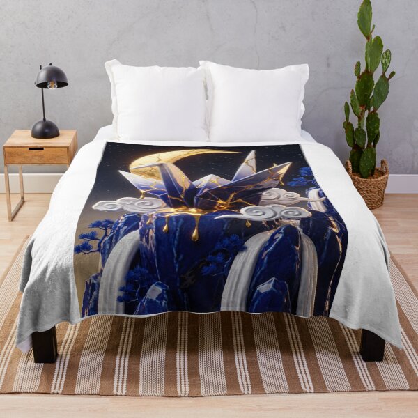 Item preview, Kintsugi Origami Crane Under Crescent Moon designed and sold by ElagoozArt.