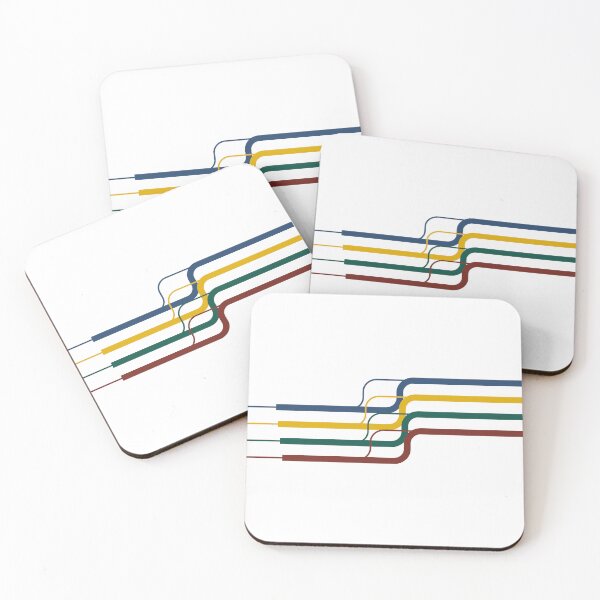 Item preview, Modern Curved Flow Line Spectrum Abstract Subway Route Art designed and sold by LensDyn™.