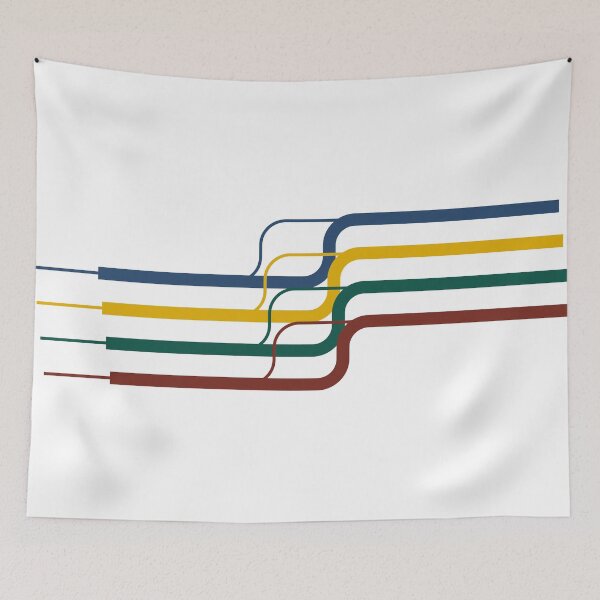 Item preview, Modern Curved Flow Line Spectrum Abstract Subway Route Art designed and sold by LensDyn™.