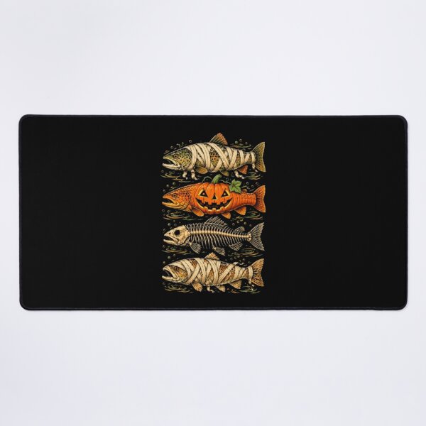 Item preview, Halloween Fishing Trout Mummy Skeleton Fish designed and sold by alvablakefg.