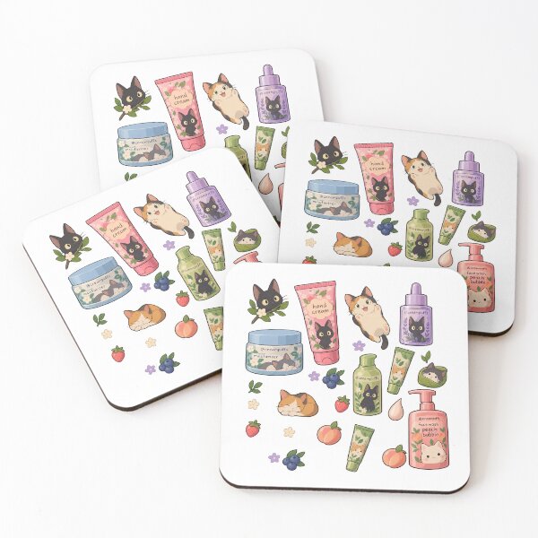 Item preview, Cute Kawaii Cat Skincare Stickers – Adorable Anime Cats Beauty & Self Care designed and sold by StickerJas.