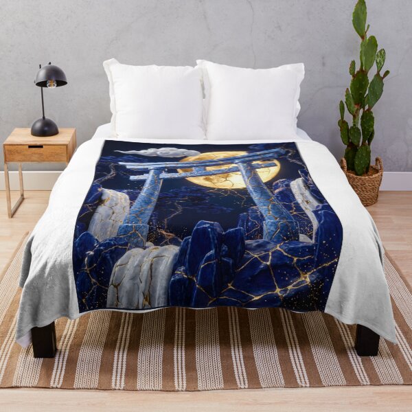 Item preview, Kintsugi Torii Gate Under Full Moon designed and sold by ElagoozArt.