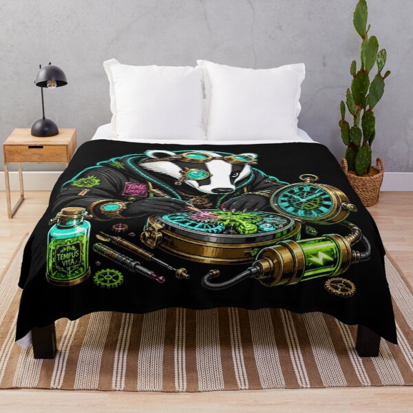 Item preview, Steampunk Clockmaker Badger Timecraft designed and sold by LazyDayzCo.