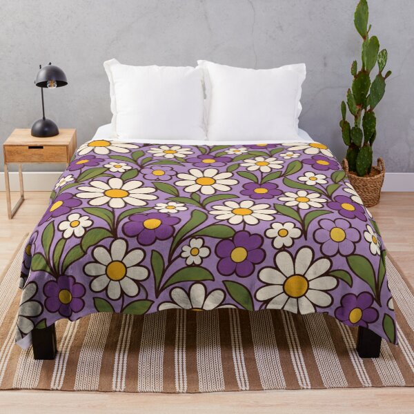 Item preview, Retro Lavender Groovy Floral Pattern designed and sold by Julie Leisure Gardening.