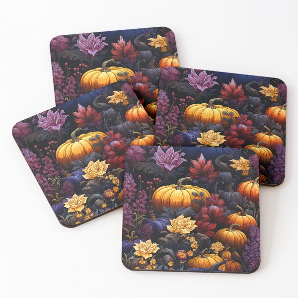 Item preview, Gothic Halloween Pumpkin Field Art With Purple Leaves designed and sold by DEC02.