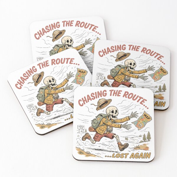 Item preview, Lost Skeleton Chasing a Flying Travel Map designed and sold by MisteryDesigner.