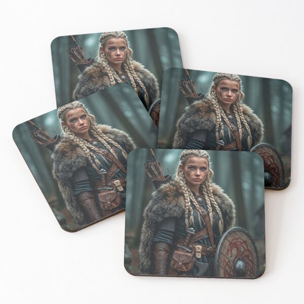 Item preview, Elegant Viking Woman Portrait – Atmospheric Nordic Art designed and sold by VALKYRAART53.