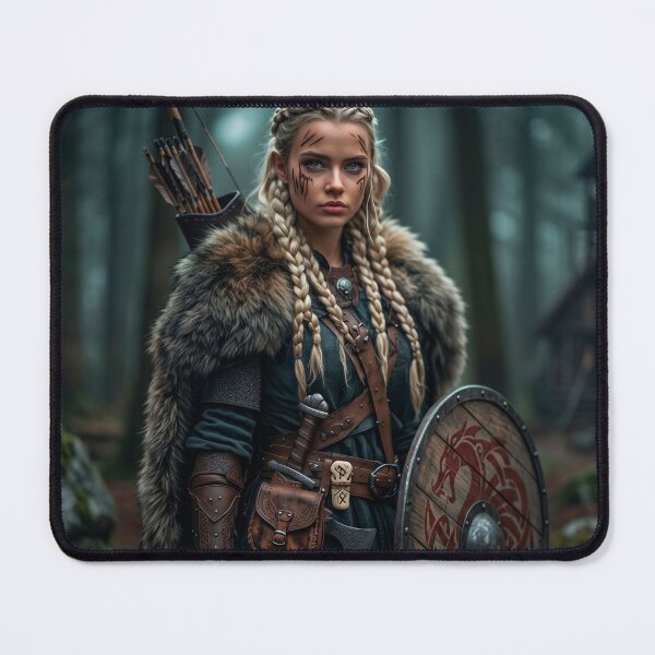 Item preview, Elegant Viking Woman Portrait – Atmospheric Nordic Art designed and sold by VALKYRAART53.