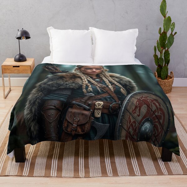 Item preview, Elegant Viking Woman Portrait – Atmospheric Nordic Art designed and sold by VALKYRAART53.