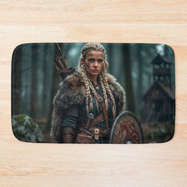 Item preview, Elegant Viking Woman Portrait – Atmospheric Nordic Art designed and sold by VALKYRAART53.