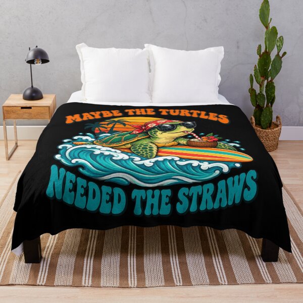 Item preview, Maybe The Turtles Needed The Straws Funny Sea Turtle Surf designed and sold by Whirx.