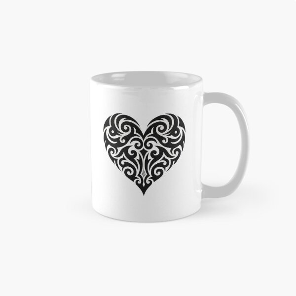 Aperçu de l'œuvre Motif abstrait tribal en forme de cœur noir créée et vendue par HEARTSIGNAL.