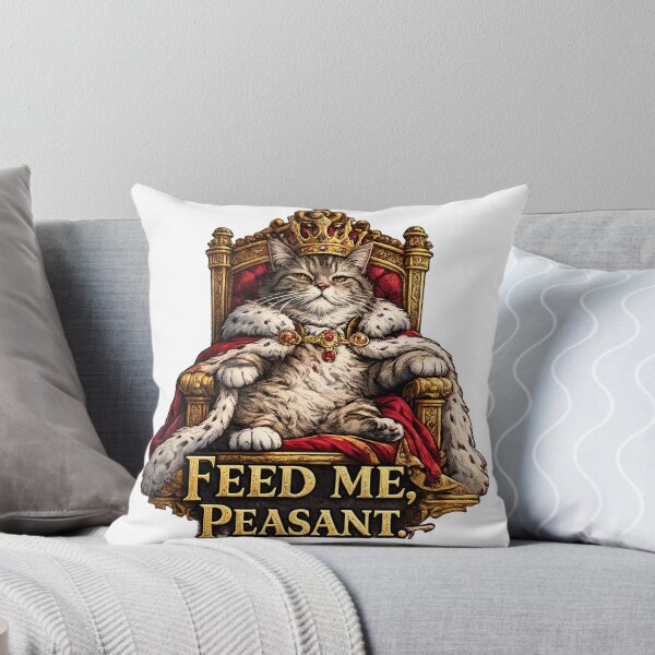 Item preview, Feed Me Peasant – Funny Royal Cat designed and sold by BAD TASTE CLUB.