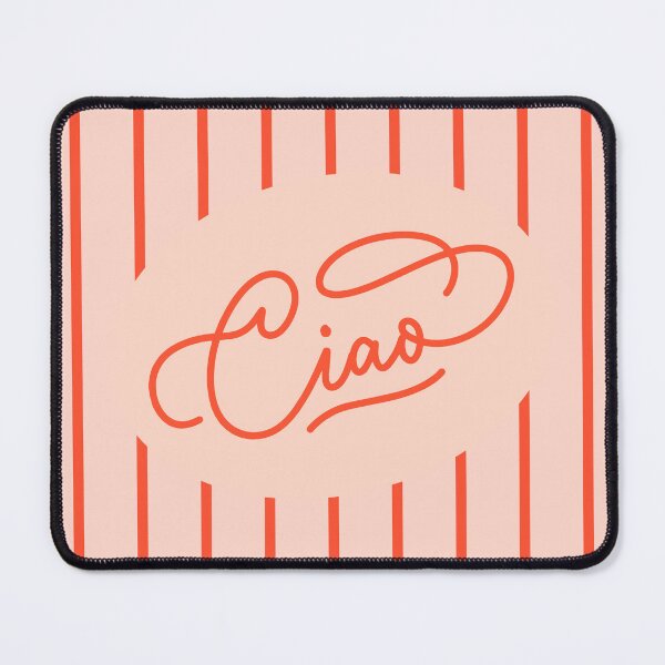 Item preview, Ciao Typography Italian Summer: Red Pinstripe Oval Frame Aesthetic, Italy designed and sold by Kat Designs Store.