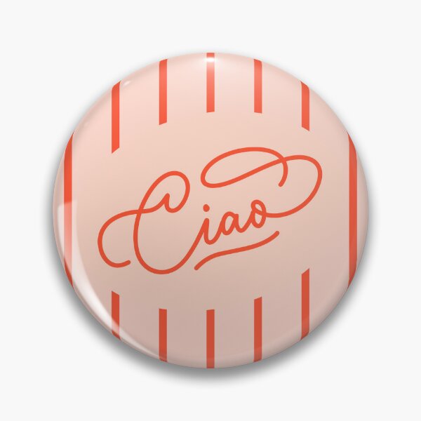 Item preview, Ciao Typography Italian Summer: Red Pinstripe Oval Frame Aesthetic, Italy designed and sold by Kat Designs Store.
