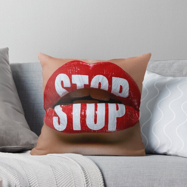 Item preview, STOP - Bold Red Lips Typography Art designed and sold by Audra-studio.