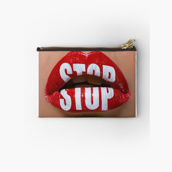 Item preview, STOP - Bold Red Lips Typography Art designed and sold by Audra-studio.